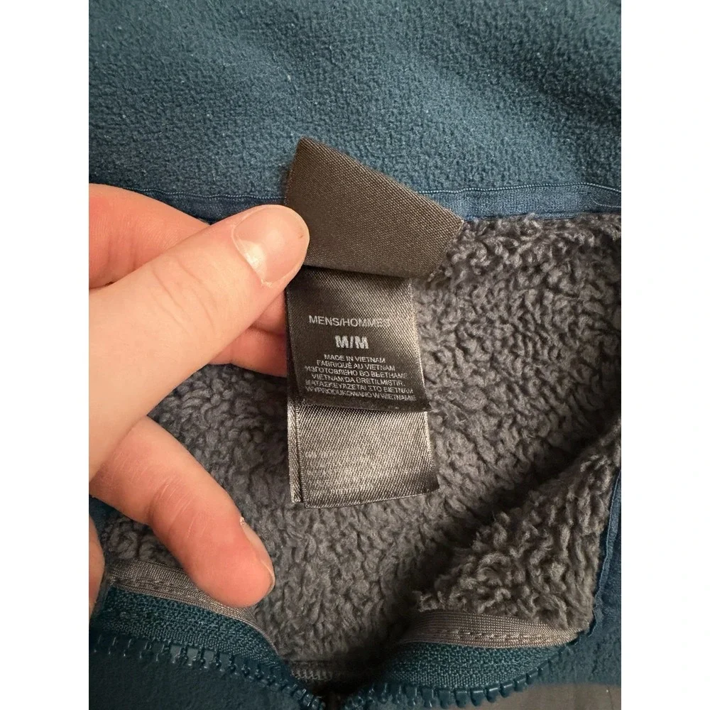 The North Face Men's M Full Zip Sherpa Fleece Lined Soft Shell Jacket Blue‎ Gray